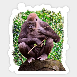 deep in thought Gorilla Sticker